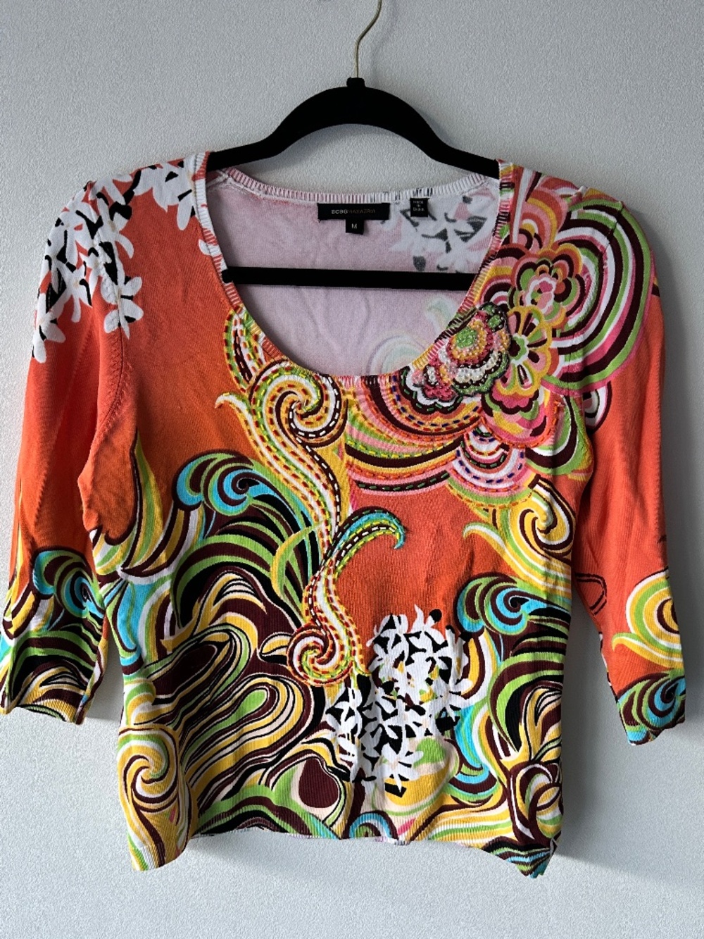 BCBGMaxAzria Blouse with beaded highlights